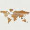 Home Decoration Custom Wooden World Map Cork Wall Map Decoration Bulletin Board Decor