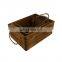 Vintage unfinished stained rustic deco pine wooden crate box