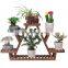 Wood Plant Stand Indoor Outdoor 3 Tier Vertical Carbonized Multiple Planter Holder Flower Ladder Stair Shelf Garden Balcony
