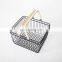 kitchen bath toy organizer metal wire mesh fruit storage basket with wooden handle