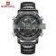 NAVIFORCE 9160 Mens Luxury Brand New Japan Led Digital Analog Watch Army Light Week Time Leather Watches