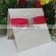 New Coming Cheap White Lace Decor Wedding Invitation Cards with Ribbon