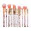 10pcsHigh Quality Marble Makeup Brush Cheap Foundation Brush Set