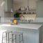 White shaker modern layout design bespoke pantry storage wood slat kitchen cabinetry