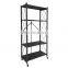 Folding Metal Storage Shelves Unit 5-Tier Foldable Freestanding Organizer Rack for Garage Kitchen Office No-Assembly