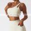 One Shoulder Sports Fitness Bras Oem Sexy Hollow Back Sport Shockproof Tops For Women