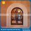 Modern Fashion Solid Flat Top Wrought Iron Double Swing Door