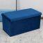 Foldable storage velvet ottoman