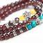 Wholesale Natural Wine Red Garnet Beads Silver Bracelet