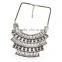 Gypsy Bohemian Vintage Silver Hollow Turkish Beachy Metal Bib Statement Necklace