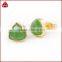 Triangle Green Chrysoprase Gemstone Stud Earrings