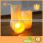 Luminara Candle Wholesale Paraffin Wax Melt Edge Round Pillar Flameless LED Magic Candle With Amber Flame