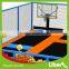 2016 Newly Landed Amazing Rectangular Children Used Trampolines for Sale with Basketball Games