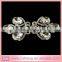 Latest Elegant big rhinestone flower metal shank button brooch for silk invitation wholesale