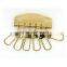 Wholesale high quality gold metal wallet key chain with 6 hooks key holders