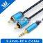 3.5mm to 2RCA Audio Auxiliary Stereo Y Splitter Cable Male to Male