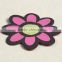 Hangzhou label factory custom flower shaped woven label patch for girls pantyslip