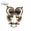 Christmas present mix color hollow alloy owl with crystal brooch jewelry