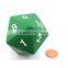 55mm Jumbo 20-Sided Dice , Opaque Red with White dice
