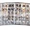 three wall sconce lights in clear crystal for decoration with metal in chrome finish backplate
