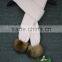 Popular warm crochet scarf real raccoon fur pom pom crochet scarf