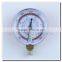 High Quality Steel Case Brass Internal Refrigeration Freon Gas Gauge