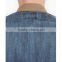 2015 new fashion wholesale men's torn color blocking pockets mens denim shirt JXQ871