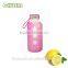 16OZ Soda glass water bottle with silicone sleeve and plastic lid