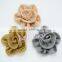 NEW handmade fabric flowers for hair - Wedding decoration burlap rose flowers - linen fabric rosette