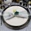 Wholesale Fancy Events and Catering Gold Silver Rimmed Glass Wedding Charger Plate
