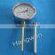 100mm Industrial usage bimetallic bottom thermometer