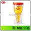 bpa free 14 ounce double wall plastic beer glass with lid