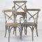 Vintage X Back Cross Back Oak Bent Wood Solid Drifted Wood Dining Chair