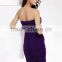 Elegant off shoulder flower party dress sexy purple pencil dress