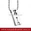 Metal Cut Out Corss Blank Dog Tags with Beads Necklace