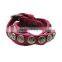 Unisex Corlorful Multilayer Leather Star Alloy Bracelet