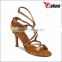 sexy charming lock ankle stiletto dance shoes tan satin with crystal dancing sandals elegant ballroom shoes with factory price