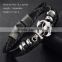 High quality wood beads with anchor alloy bangle leather jewelry bracelet