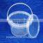 500ml 1L clear plastic buckets with lids &handle for wholesales
