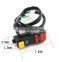 Universal 12V/10A Motorcycle Hazard Light Flameout 2 Switches Buttons with 4 Wires CA1T Headlight Horn Multifunction Switch