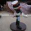 FRP black cat police cartoon statue
