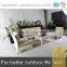 White rattan outdoor furniture garden sofas set with cushion