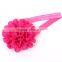Wholesale Satin Ribbon Roses Flower Baby Hair Bows With Elastic Headband