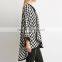 Women's Vintage Casual Oversized Batwing Print Cape Poncho Trench Coat Outwear