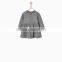 Latest Children Winter Plush Check Dress With Peter Pan Collar Design Children Girls Kids Clothes Garment 2016 HSD5797