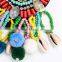 Bohemian design handmade colorful pompon charm earrings jewelry