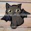 Custom high quality embroidered black cat patch for clothes embroidery patch made in china choose size/color
