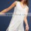 2017 MGOO White Sleeveless Blouse Split Hem Tops Ruffled detail Double Layer Chiffon Fabric Women Longline Tops