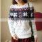 classy snowflake pattern hairy ladies cropped fuzzy sweater for women