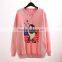 Custom Women's Sweatshirts Without Hood Pullover Cotton Polyester O-neck Crewneck Sweatshirts For Ladies